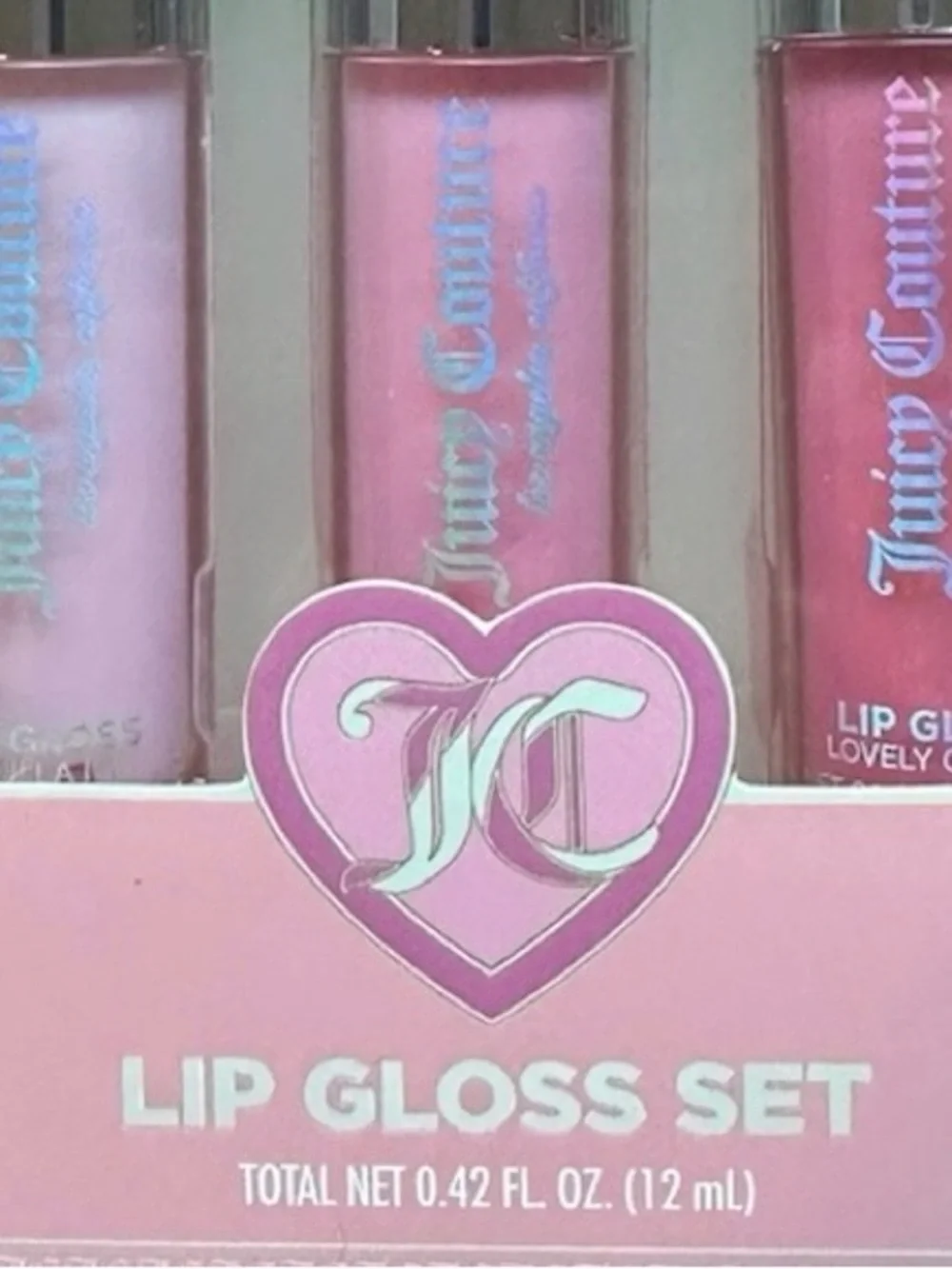 Juicy Couture Lip Gloss Set 3pc Vanilla Ice Strawberry Cream Lovely Cherry New